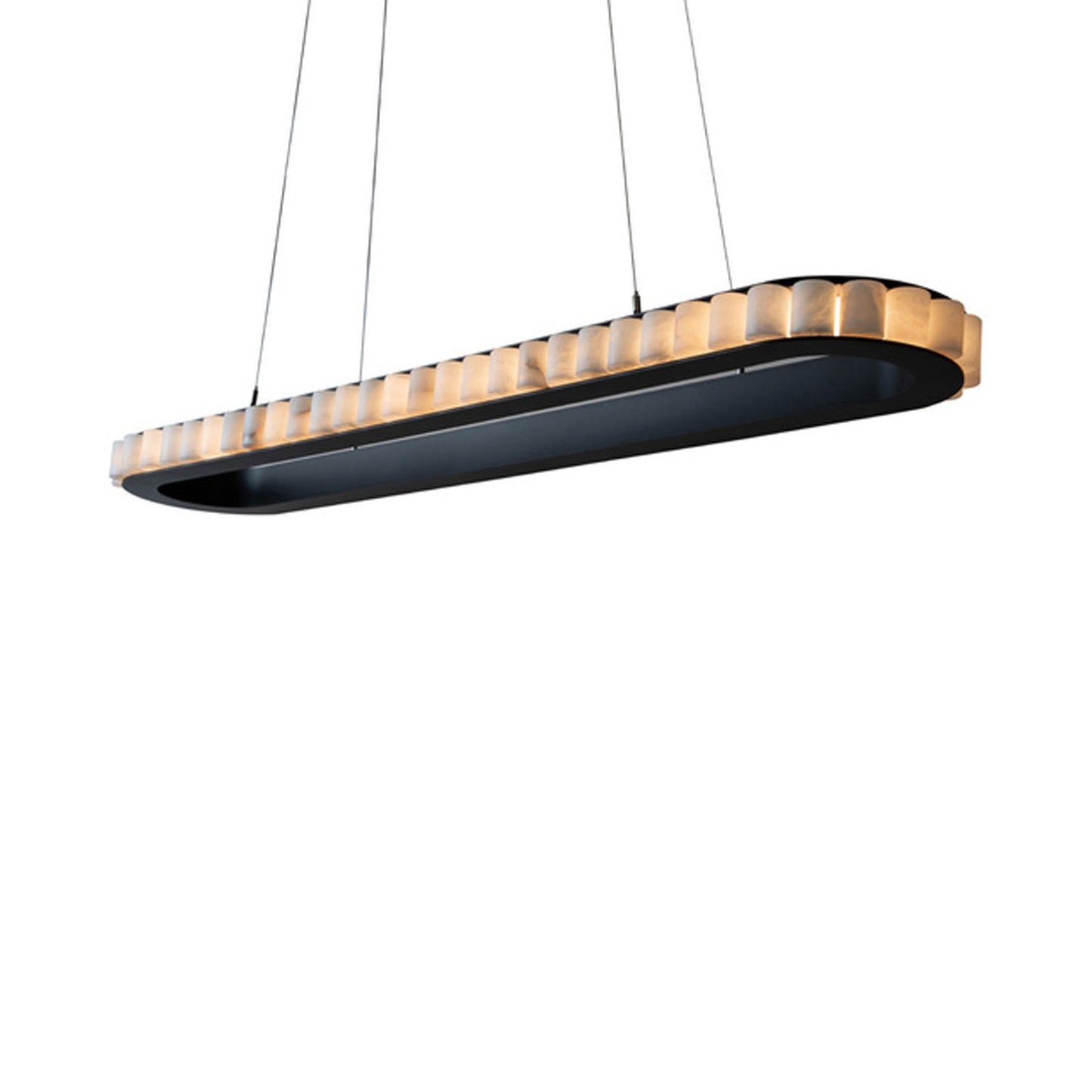 Avalon Oval LED Chandelier in Bronze.