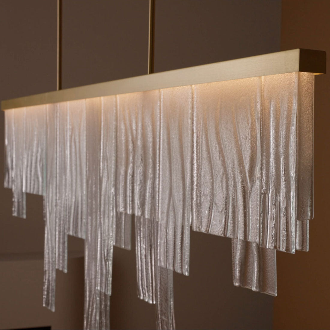 Cascata Long LED Chandelier in Detail. 