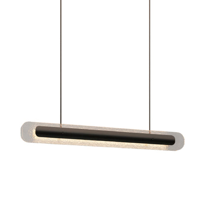 Contour LED Pendant Light in Bronze Kiln Glass (Ceiling Mounted).