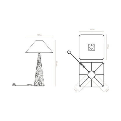 Cubist Table Lamp - line drawing.