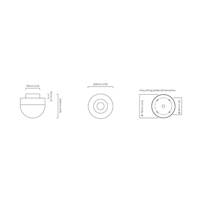 Lucid LED Flush Mount Ceiling Light - line drawing.