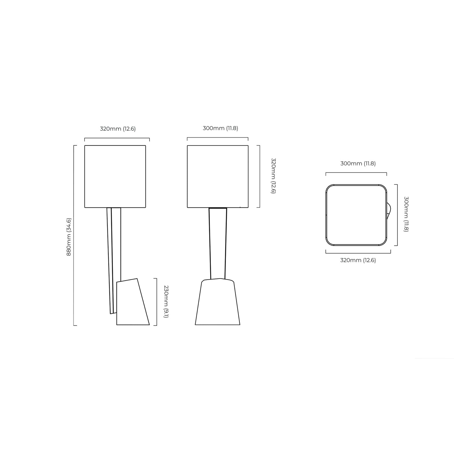 Roc Table Lamp - line drawing.