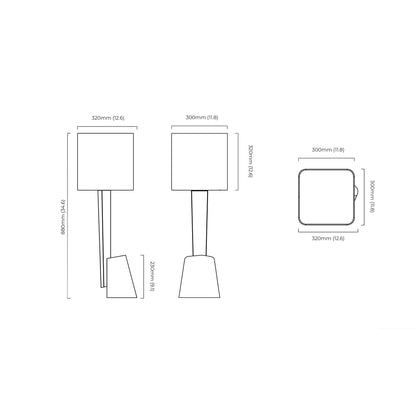 Roc Table Lamp - line drawing.