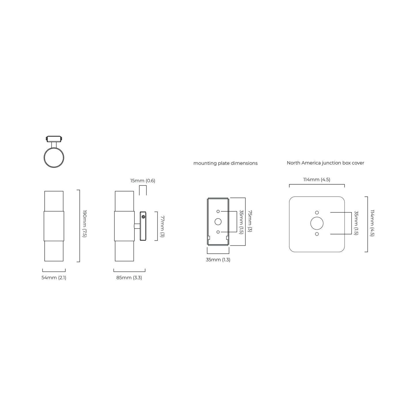 Roma LED Wall Light  - line drawing.