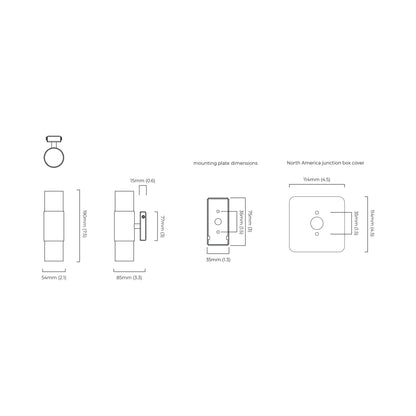 Roma LED Wall Light  - line drawing.