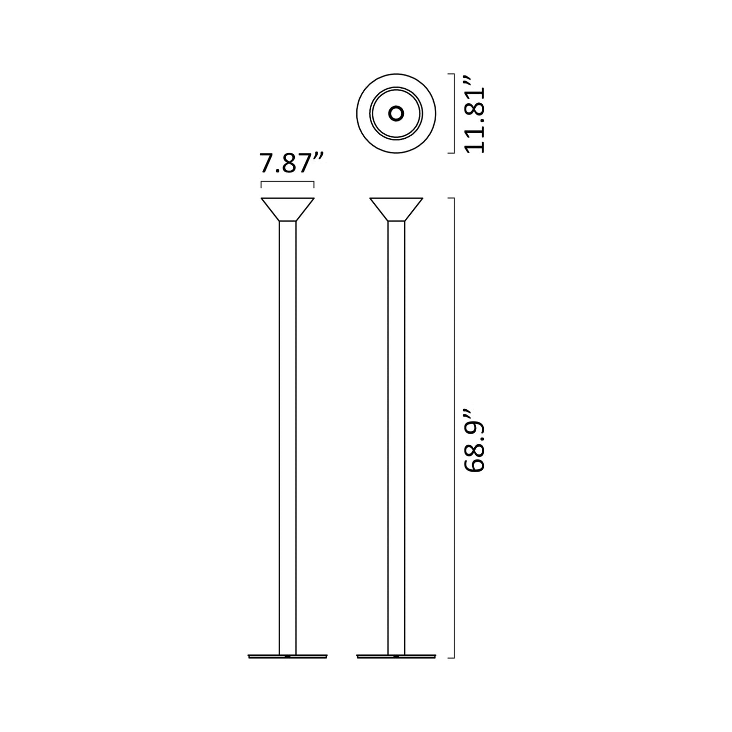 Torres Floor Lamp - line drawing.