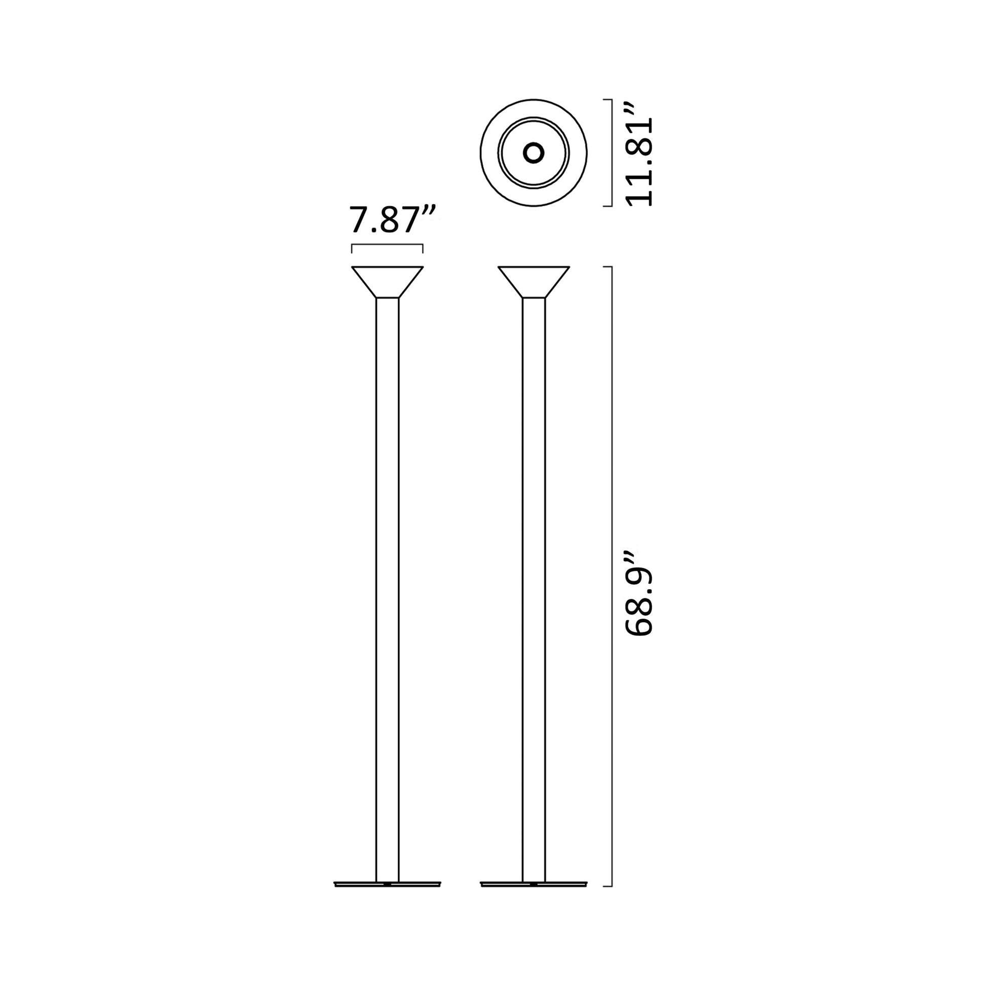 Torres Floor Lamp - line drawing.