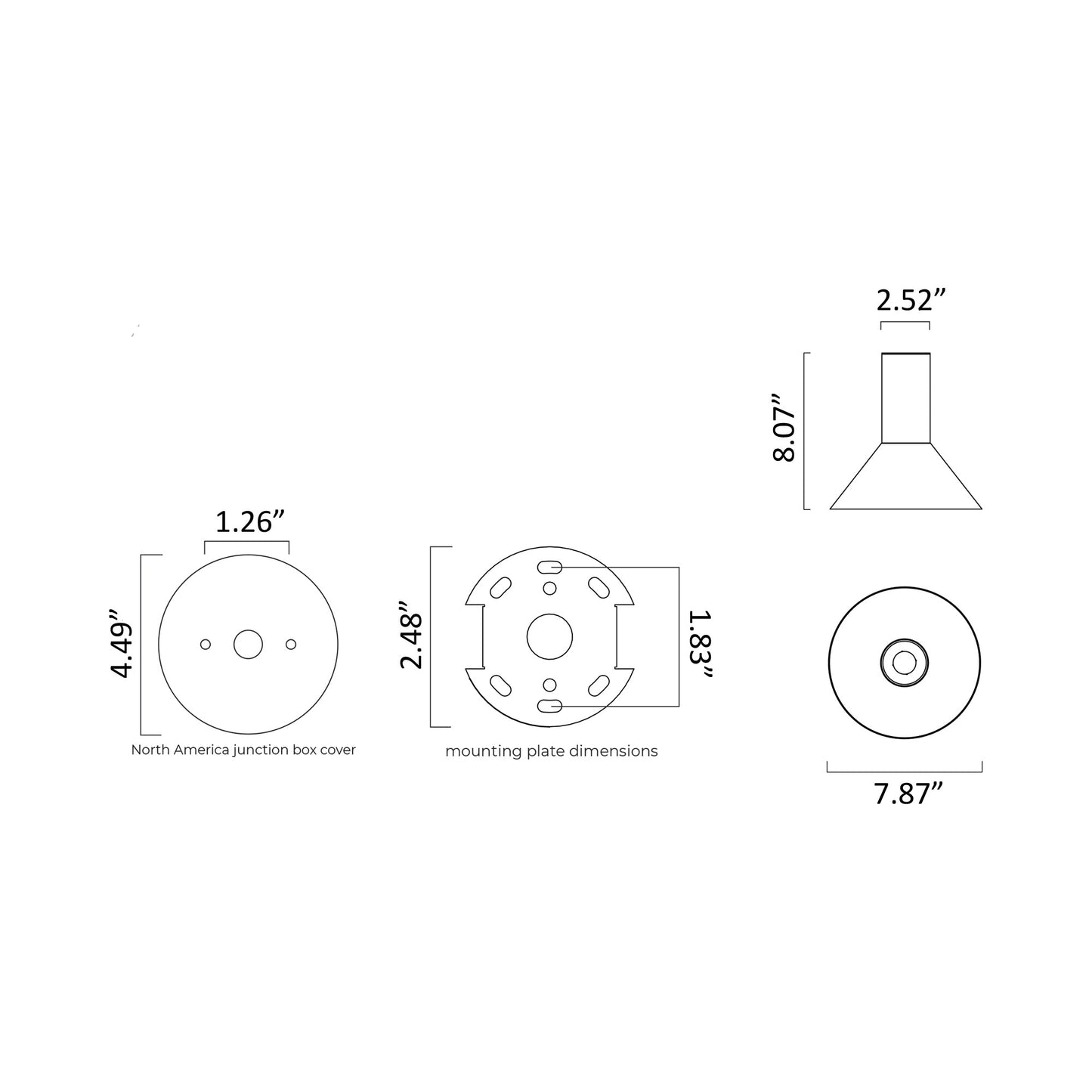 Torres Flush Mount Ceiling Light - line drawing.