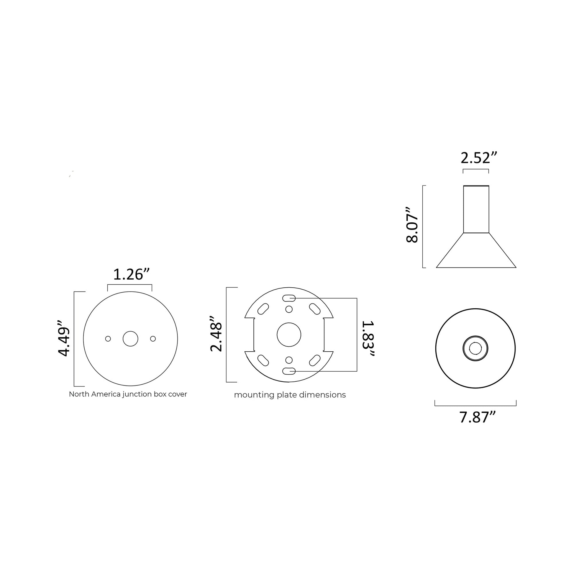 Torres Flush Mount Ceiling Light - line drawing.