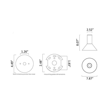 Torres Flush Mount Ceiling Light - line drawing.