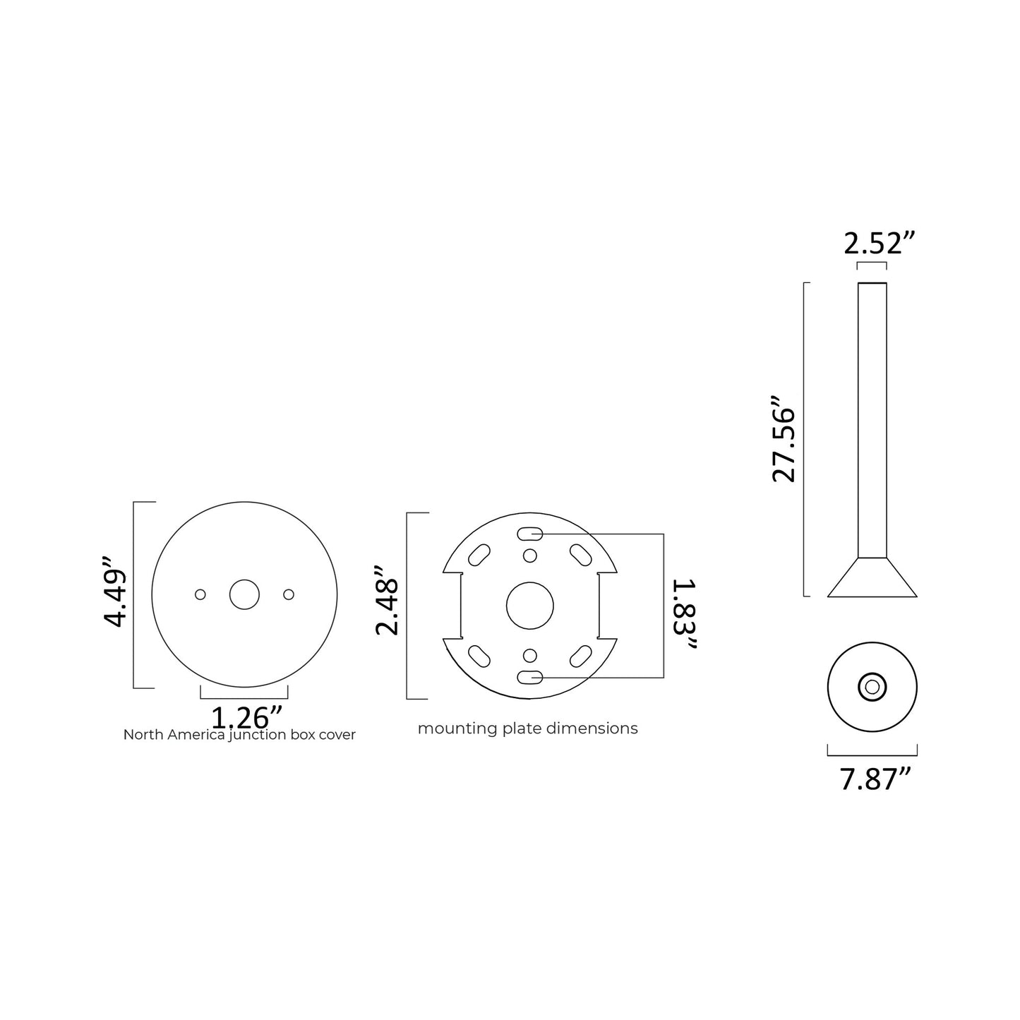 Torres Flush Mount Ceiling Light - line drawing.