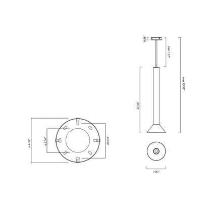 Torres Pendant Light - line drawing.