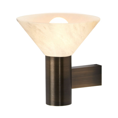 Torres Wall Light in Bronze/Honed Alabaster.