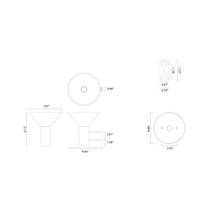 Torres Wall Light - line drawing.