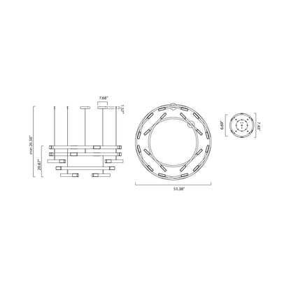Trace Circular Halo LED Pendant Light - line  drawing.