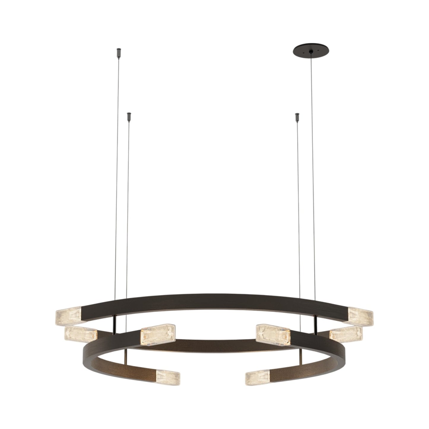 Trace Circular LED Pendant Light in Bronze (Large/Ceiling Rose).