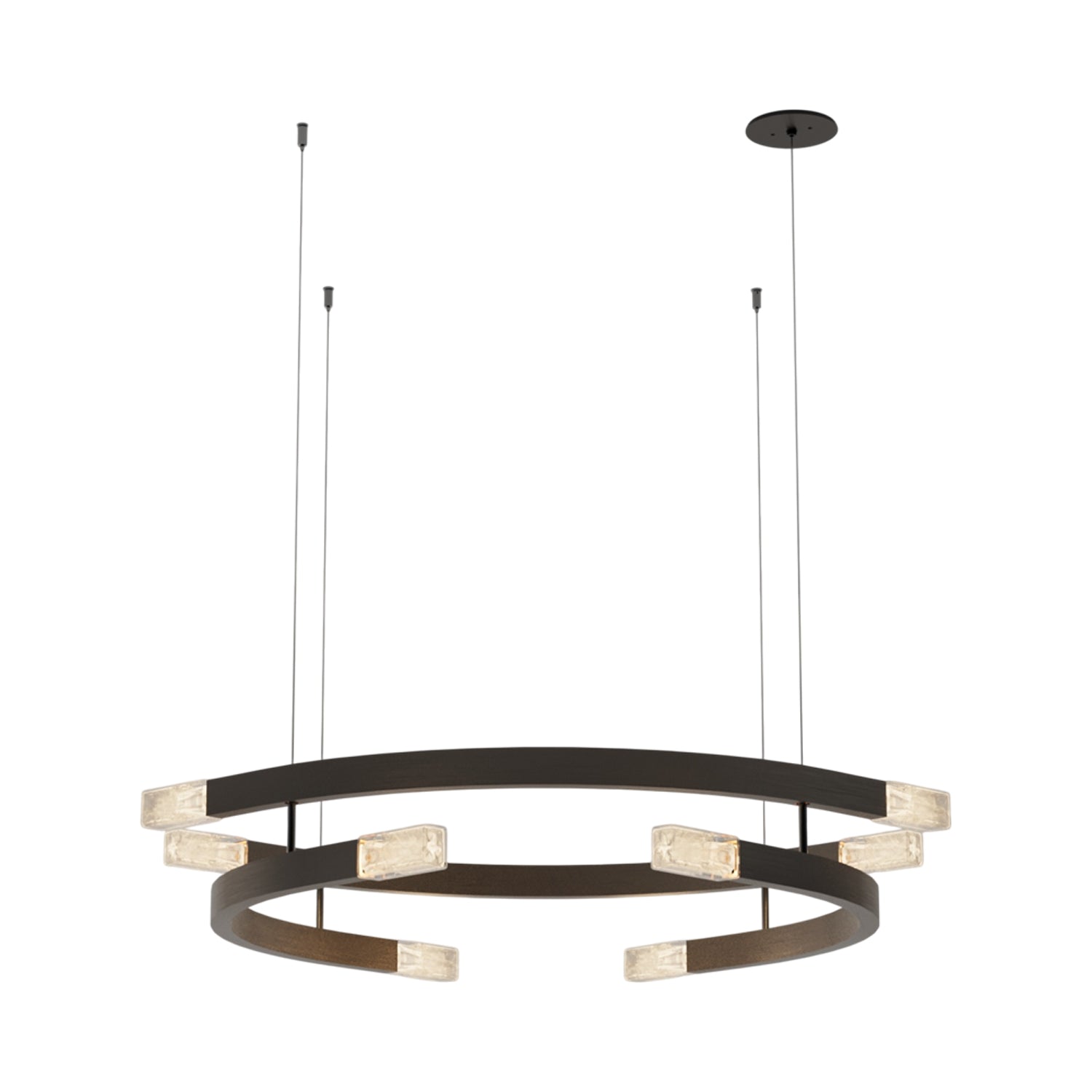 Trace Circular LED Pendant Light in Bronze (Large/Ceiling Rose).