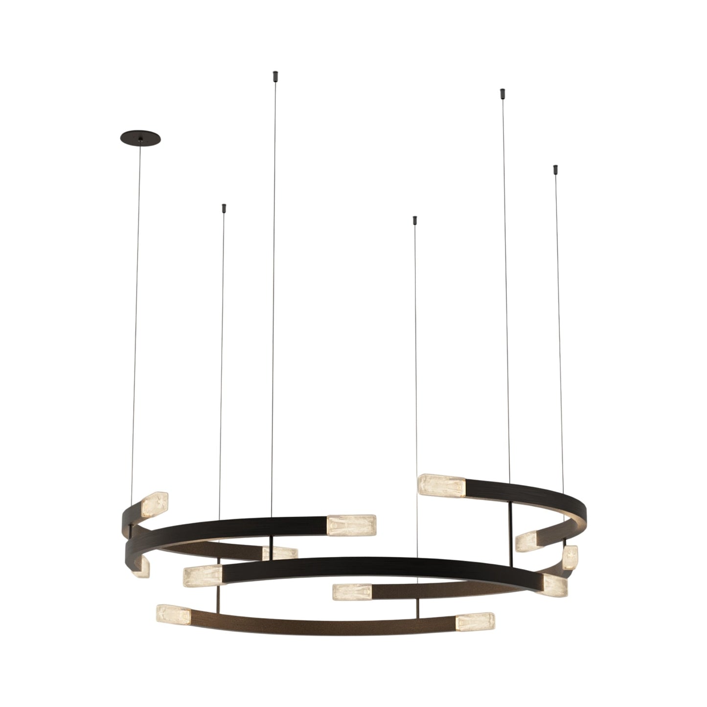 Trace Circular LED Pendant Light in Bronze (X-Large/Ceiling Rose).