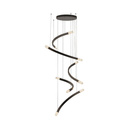 Trace Free Fall LED Pendant Light in Antique Bronze (5-Light).