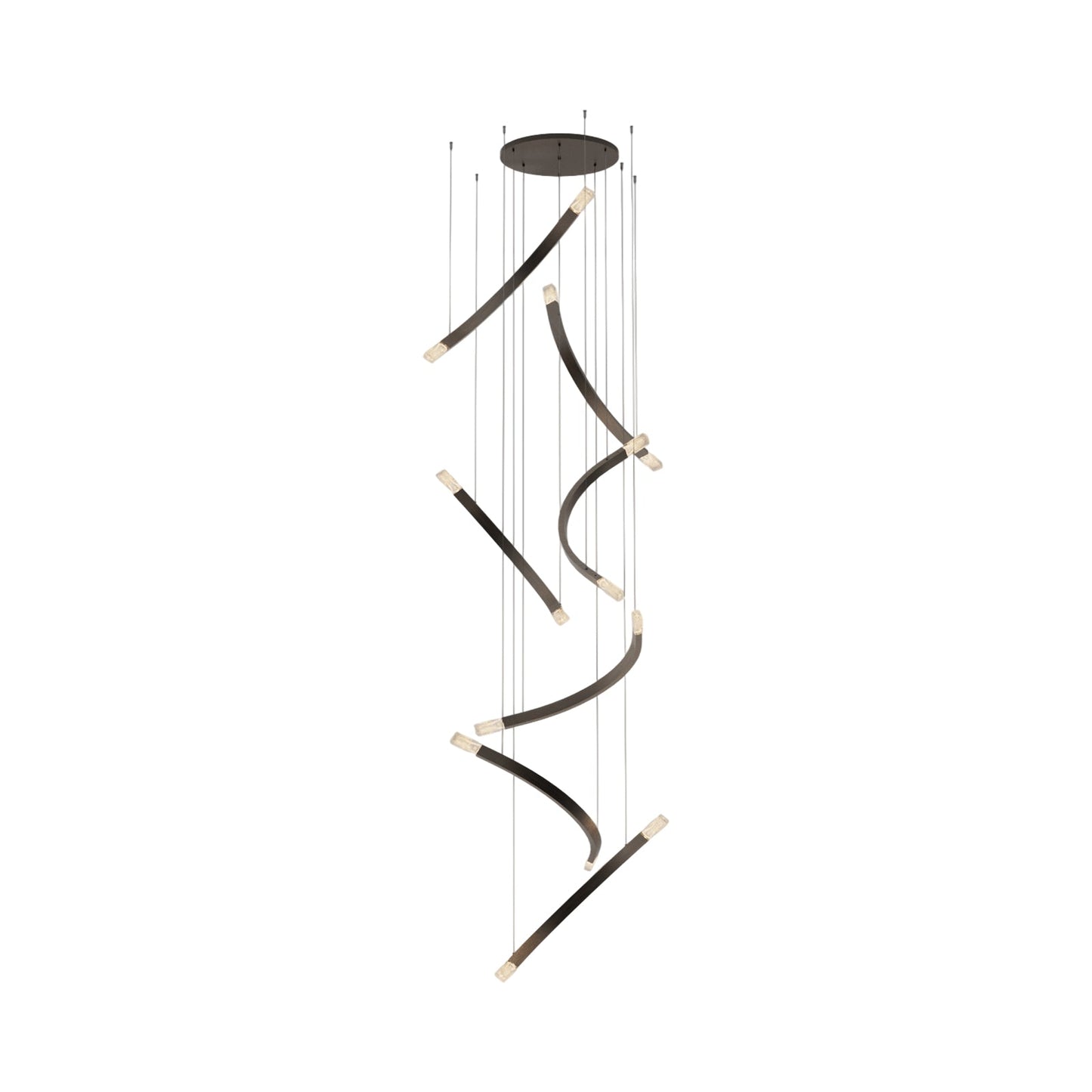 Trace Free Fall LED Pendant Light in Antique Bronze (7-Light).