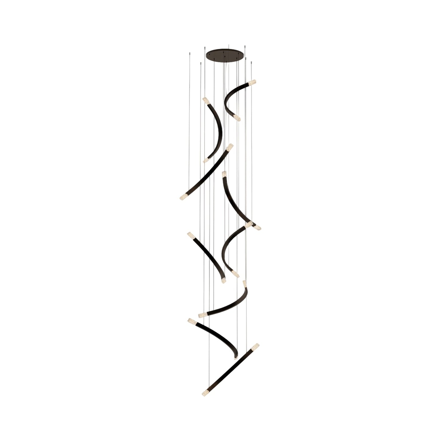Trace Free Fall LED Pendant Light in Antique Bronze (9-Light).