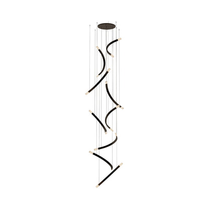 Trace Free Fall LED Pendant Light in Antique Bronze (9-Light).