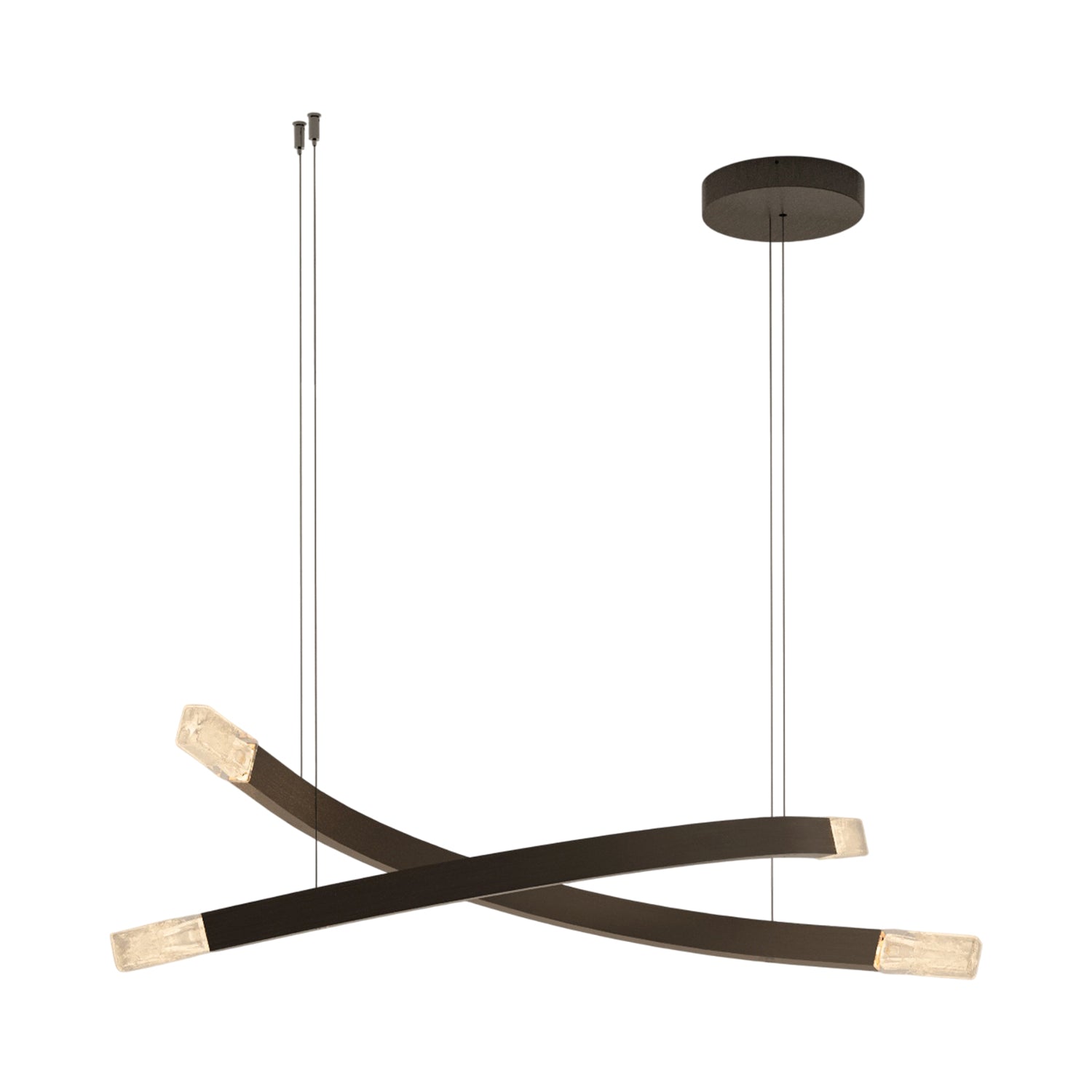 Trace Linear X LED Pendant Light in Bronze (Ceiling Rose).