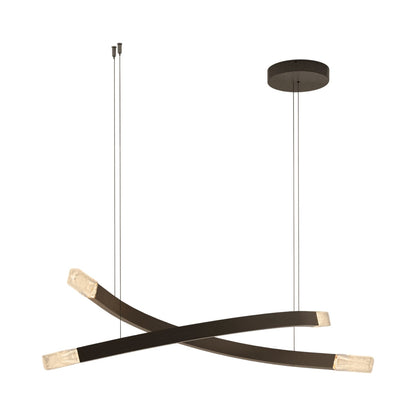 Trace Linear X LED Pendant Light in Bronze (Ceiling Rose).