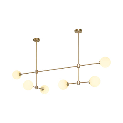 Trevi LED Chandelier in Satin Brass (6-Light).