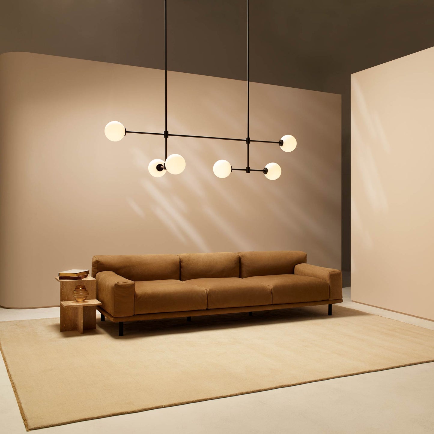 Trevi LED Chandelier in living room.