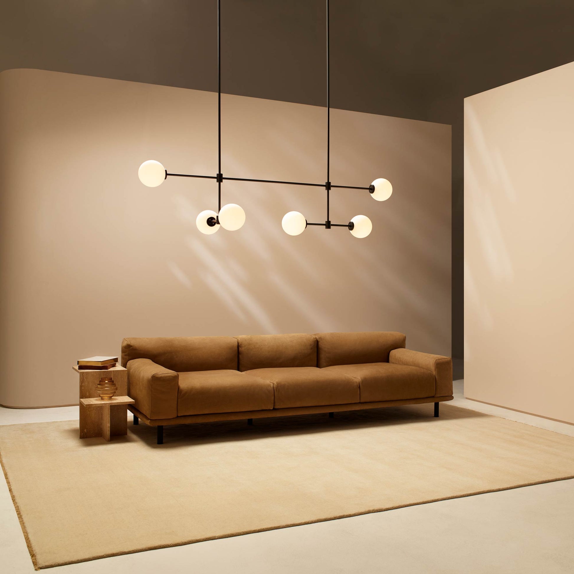 Trevi LED Chandelier in living room.