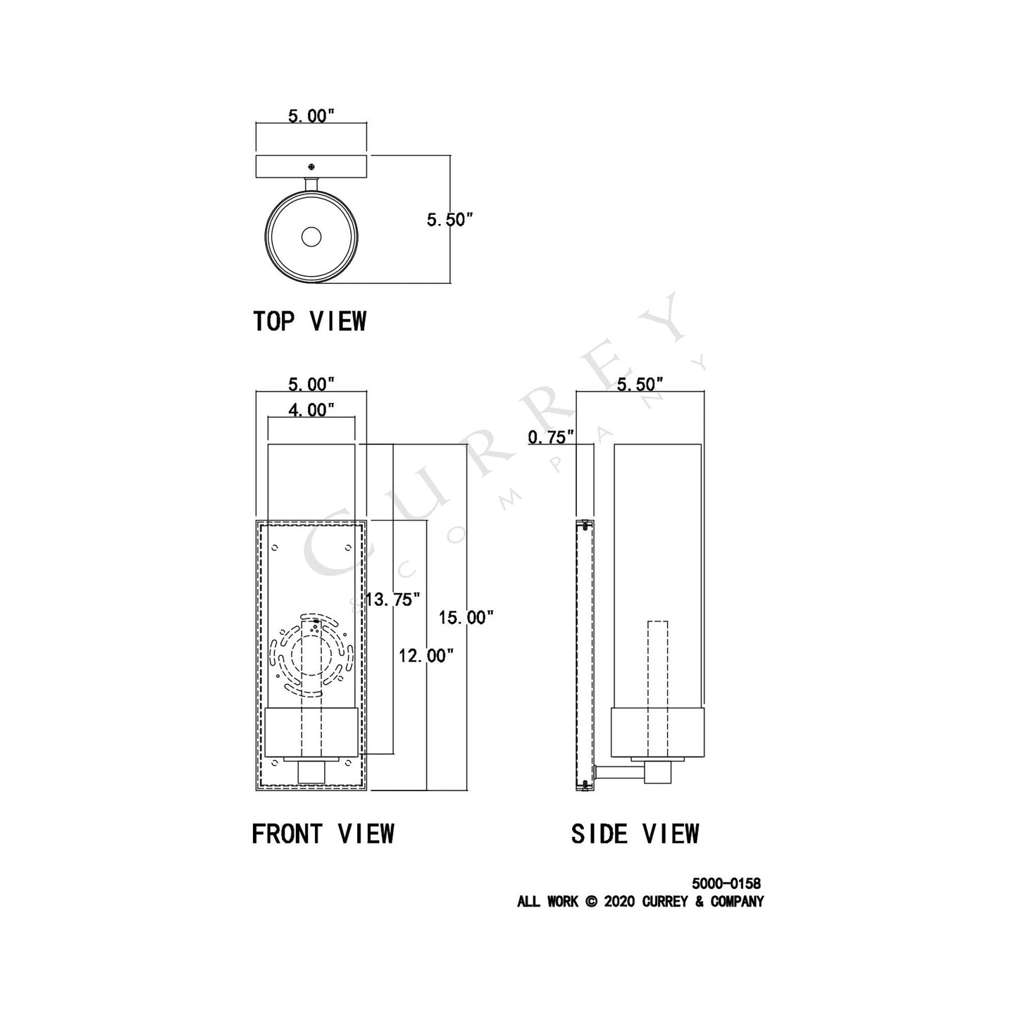 Abadan Wall Light - line drawing.