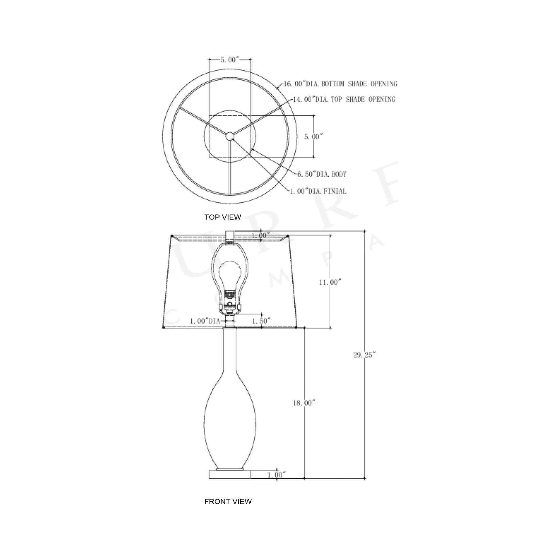 Adularia Table Lamp - line drawing.