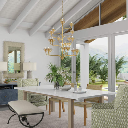 Agave Americana Chandelier in dining room.