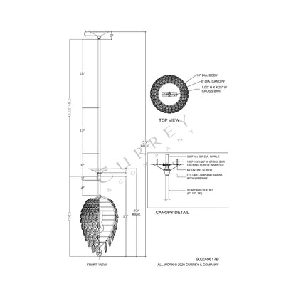 Aisling Pendant Light - line drawing.