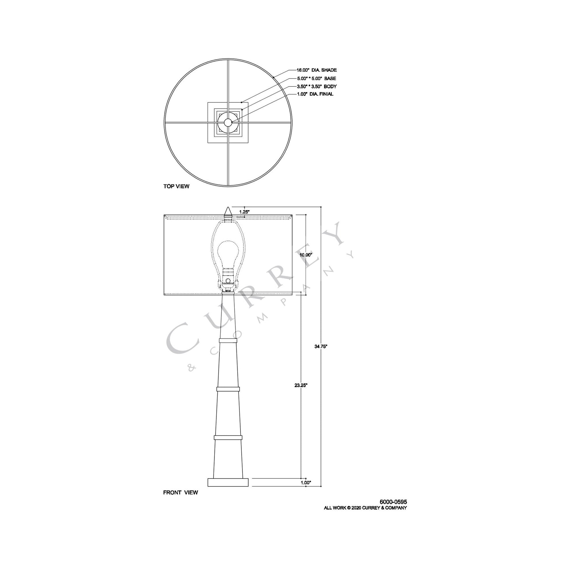 Alabastro Table Lamp - line drawing.