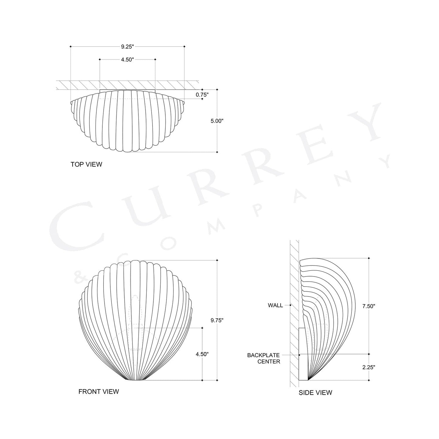 Alexine Wall Light - line drawing.