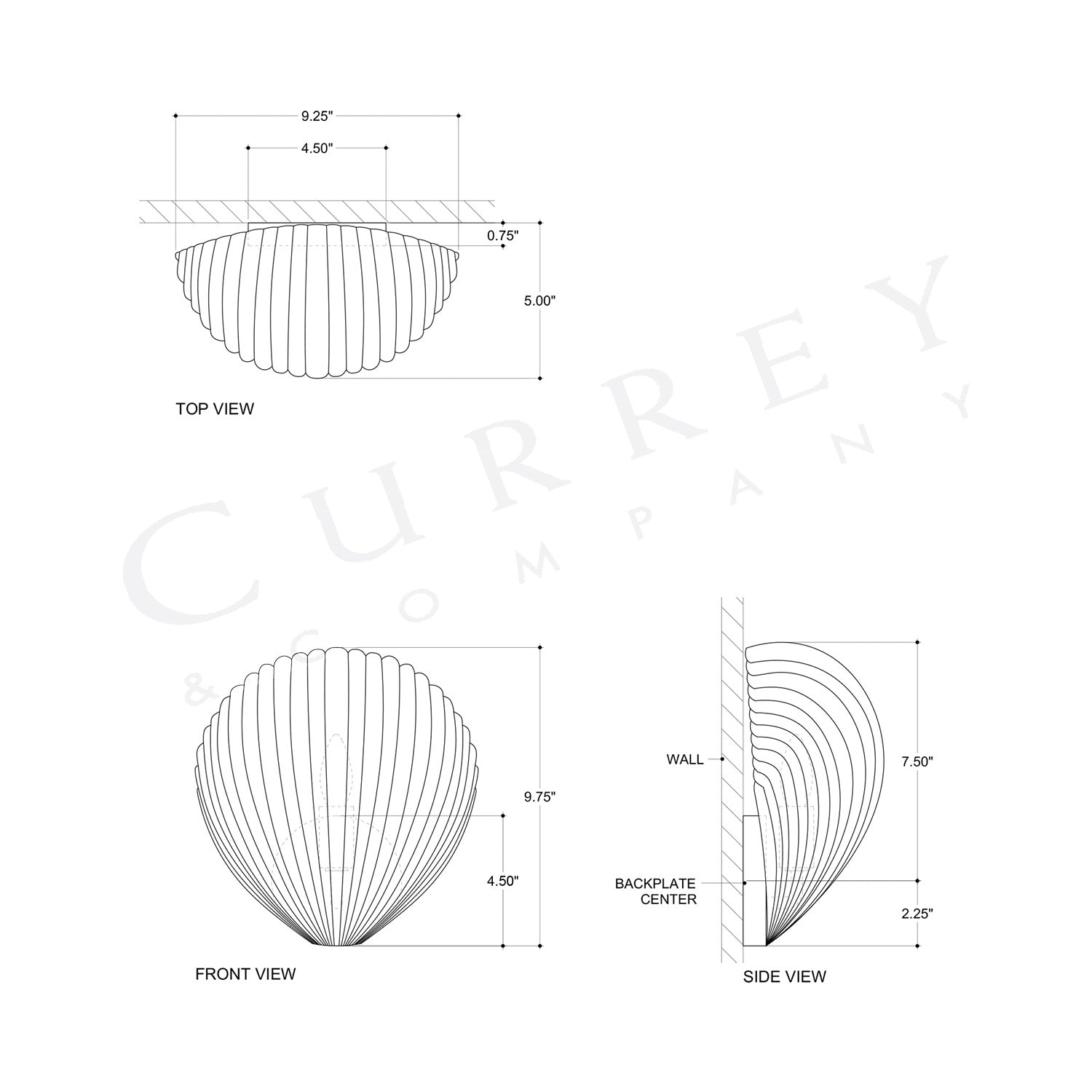 Alexine Wall Light - line drawing.