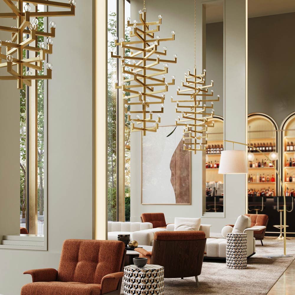 Andre Chandelier in restaurant.