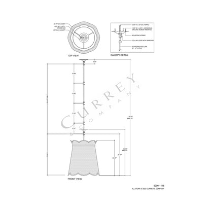 Annabelle Pendant Light - line drawing.