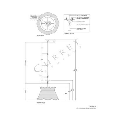 Annabelle Pendant Light - line drawing.