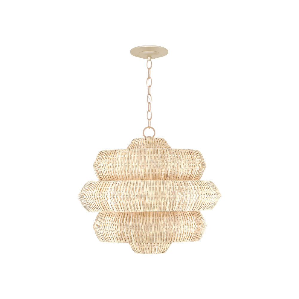 Antibes Chandelier in Bleached Natural/Snow White (Small).