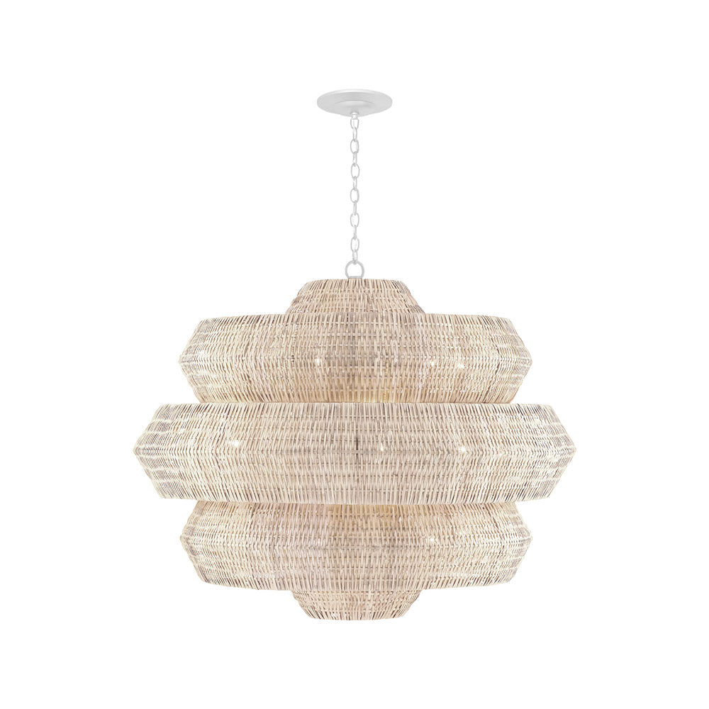 Antibes Chandelier in Bleached Natural/Snow White (Medium).