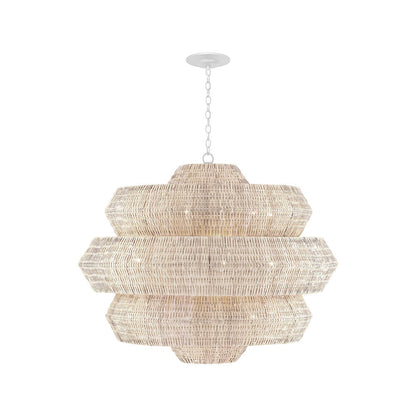 Antibes Chandelier in Bleached Natural/Snow White (Medium).