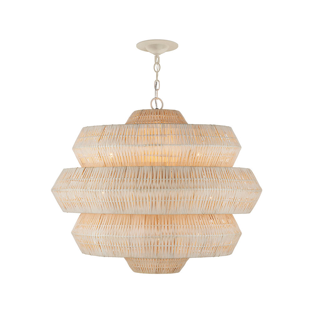 Antibes Chandelier in Bleached Natural/Snow White (Grande).