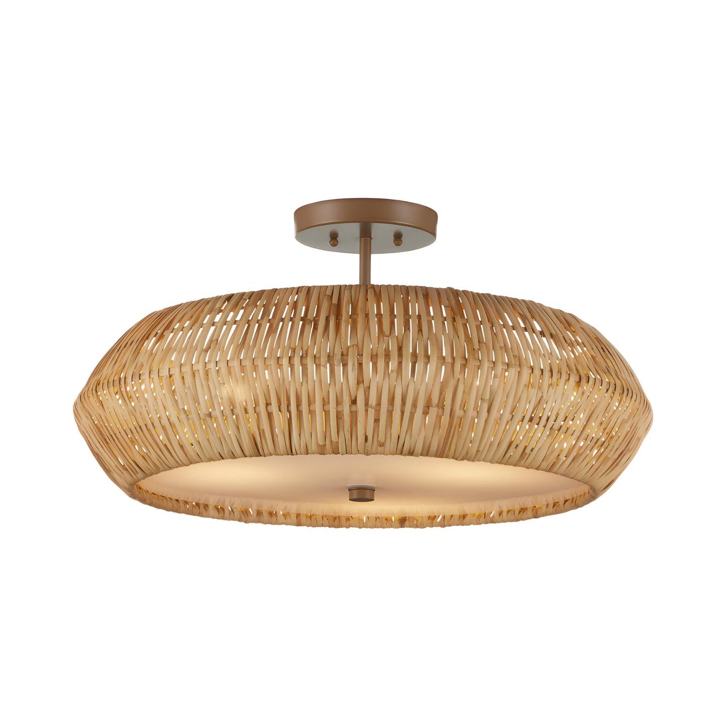 Antibes Semi Flush Mount Ceiling Light in Natural.