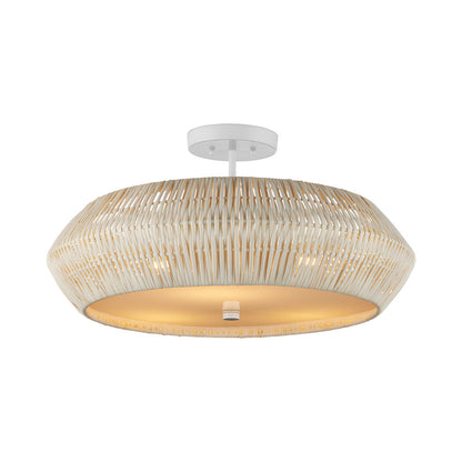 Antibes Semi Flush Mount Ceiling Light in White.