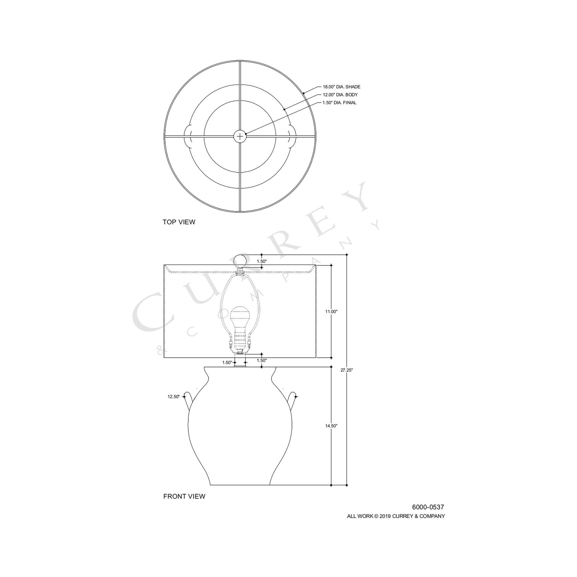 Anza Table Lamp - line drawing.