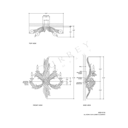 Apollo Wall Light - line drawing.