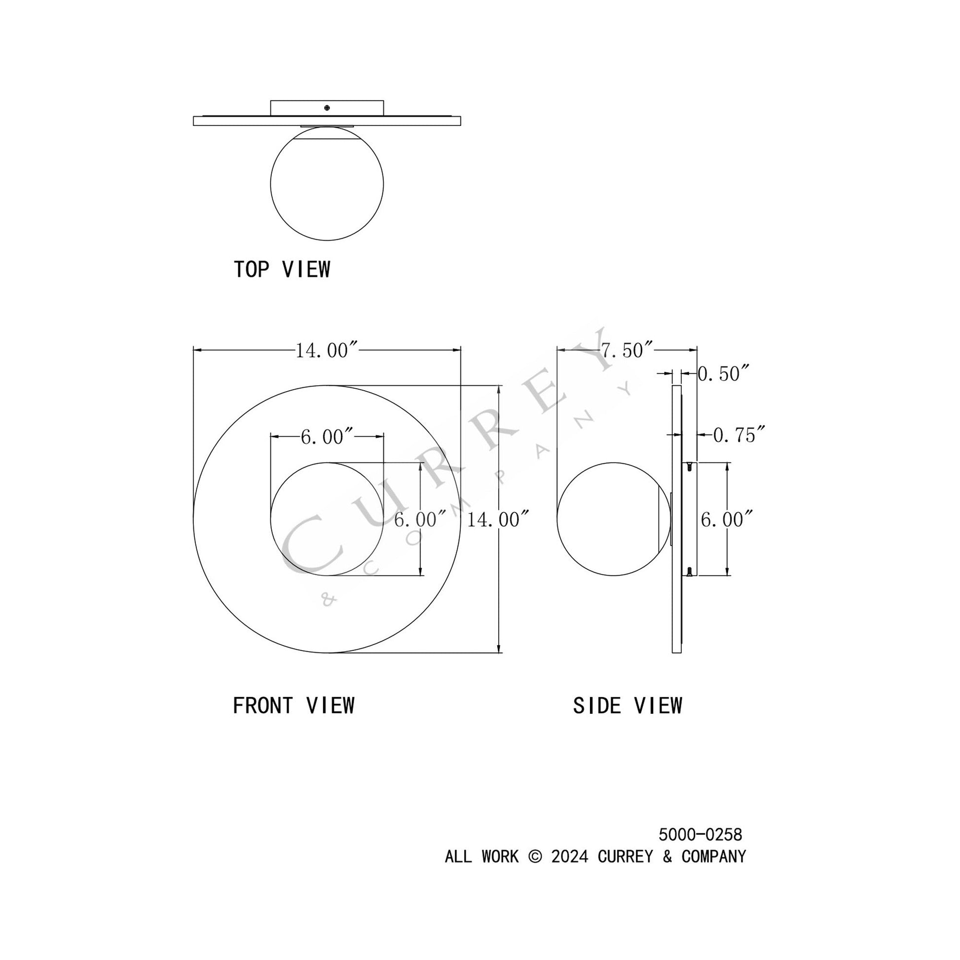 Apricity Wall Light - line drawing.